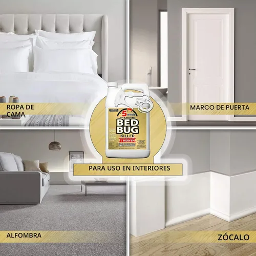 Vista 4 de Harris insecticida para bichos de cama de 5 minutos, fórmula inodora y sin manchas (128 oz)