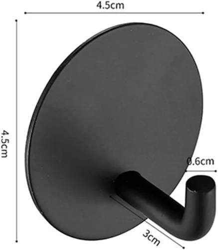 Vista 2 de dophee 5 ganchos de pared autoadhesivos de acero inoxidable negro, adhesivo sin perforación, perchero para colgar toallas, abrigos, ropa, llaves