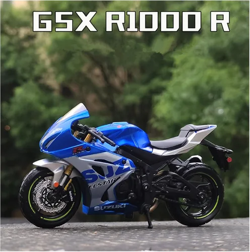 Vista 2 de HTLNUZD Modelo de aleación de motocicletas de carreras 1/18 para Suzuki GSX-R1000 R Vehículos de fundición estática, regalo de exhibición