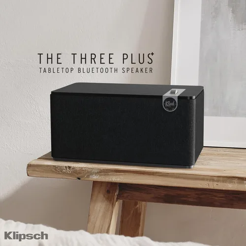 Vista 7 de Klipsch Sistema de altavoces Bluetooth Premium The Three Plus, listo para tocadiscos con entradas Phono/RCA, Bluetooth 5.3 con hasta 40 pies