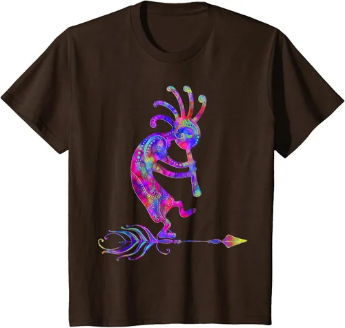 Vista 53 de Native American Kokopelli With Feather 2 - Camiseta Fan Fun, Negro, S