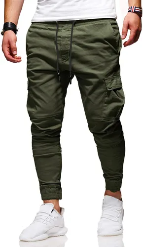 Vista 4 de BUXKR Pantalones cargo para hombre, pantalones casuales de senderismo, pantalones de entrenamiento para hombre