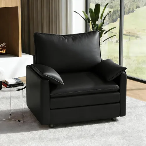 Vista 49 de Vesgantti Sofá modular de 108 pulgadas, cómodo sofá de nube con asiento profundo otomano movible, sofá modular en forma de L, sofás seccionales