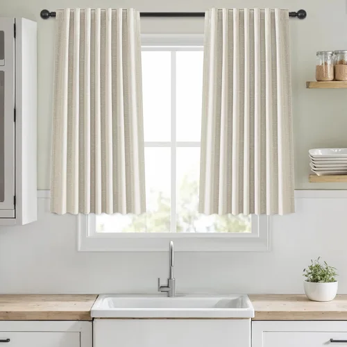 Vista 31 de Cortinas opacas de 54 pulgadas de largo para dormitorio, sala de estar, cortinas beige con aislamiento térmico, oscurecimiento de la habitación