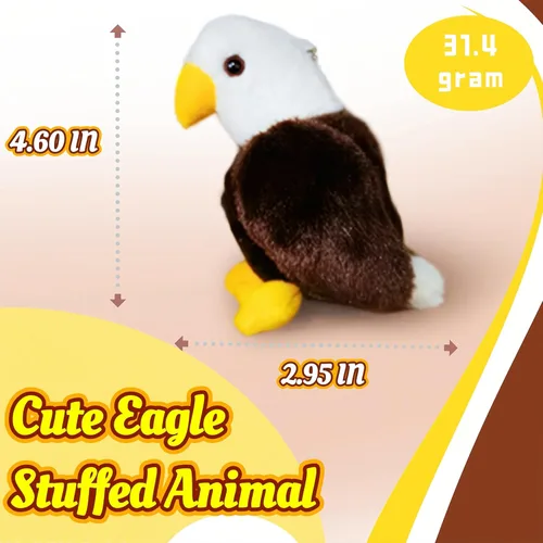 Vista 3 de Peluche de águila calva para niños, peluches Kawaii de águila calva, juguetes de peluche suaves de pájaro, mini animales de peluche para niñas