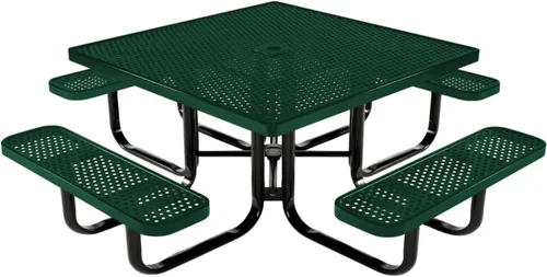 Vista 91 de COATEDOUTDOORFURNITURE Mesa de picnic cuadrada de 46 pulgadas, expandida, color negro