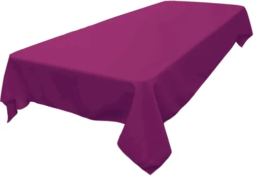 Vista 202 de LA Linen Mantel rectangular lavable de popelín de poliéster, resistente a las manchas y a las arrugas, cubierta de mesa 60x84, mantel de tela
