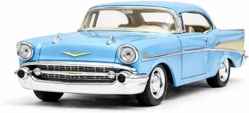 Vista 10 de KiNSMART 1957 Chevy Bel Air Coupé 1:40 Escala 5" Die Cast Metal Coche de Juguete Clásico (Amarillo)