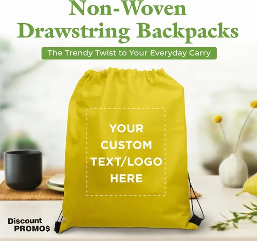 Vista 10 de DISCOUNT PROMOS Juego de mochilas con cordón no tejidas personalizadas de 10/50/100, paquete personalizado a granel