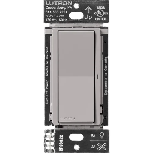 Vista 24 de Lutron Claro Interruptor de luz inteligente para iluminación Caseta, para luces LED, ventiladores, 5 amperios, un solo polo/3 vías, se requiere Negro