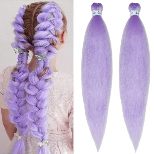 Vista 50 de Pelo trenzado corto 1B negro preestirado Extensiones de pelo trenzado para niños para trenzas de caja sin nudos, pelo trenzado preestirado de 16