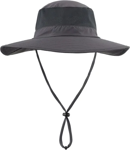 Vista 3 de Home Prefer Sombrero de malla para exteriores UPF50+ Sombrero de pesca de ala ancha con solapa para el cuello