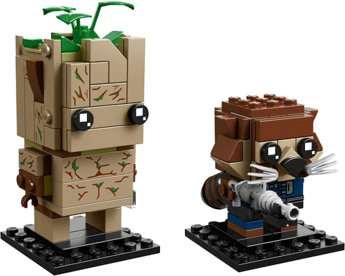 Vista 2 de LEGO BrickHeadz Groot & Rocket Kit de construcción, multicolor