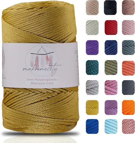 Vista 51 de Makromecity, Cordón de macramé de poliéster de 2 mm x 250 yardas (750 pies) Cordón de macramé de 2 mm de polipropileno para arte y manualidades