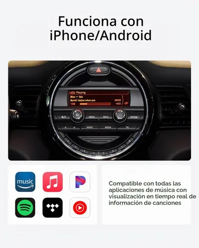 Vista 2 de Adaptador Bluetooth para coche compatible con BMW Mini One - Interfaz USB, receptor Bluetooth para iPod Music Sourse compatible con iOS/Android