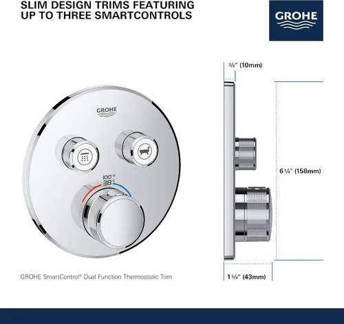 Vista 3 de GROHTHERM® SMARTCONTROL DOBLE FUNCIÓN TERMOSTÁTICA DE VÁLVULA