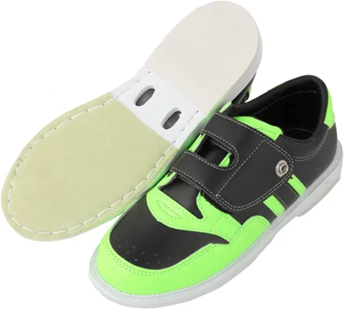 Vista 3 de LIPPAN Zapatos de bolos de cuero para hombre, zapatos de entrenamiento de bolos con hebilla adhesiva mágica antideslizante