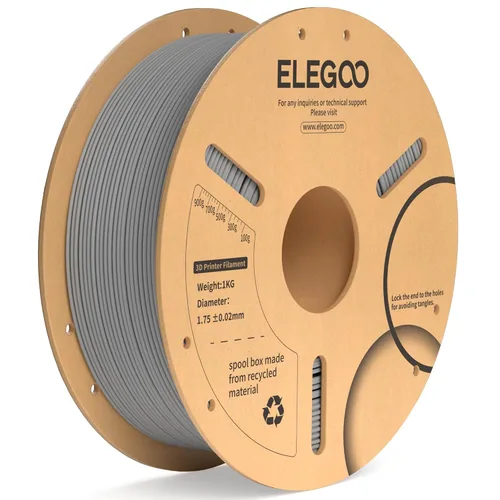 Vista 25 de ELEGOO Paquete de filamento PLA Plus negro 10KG, filamento para impresora 3D PLA+ resistente de 1.75mm precisión dimensional +/- 0.02mm, paquete