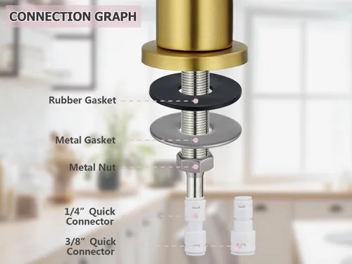 Vista 5 de Tohlar Grifo de Agua Potable para Fregadero de Cocina, Grifos de Agua Filtrada Dorados Grifo de Ósmosis Inversa Libre de Plomo Sistema de Filtración