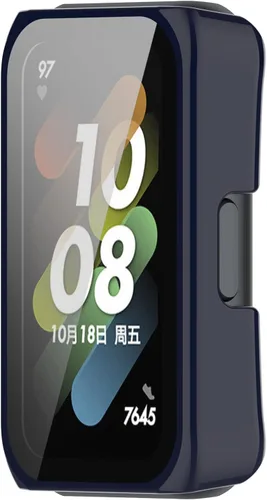 Vista 4 de Funda protectora de pantalla compatible con Huawei Band 7, protector de pantalla resistente a los arañazos, funda protectora completa para Huawei