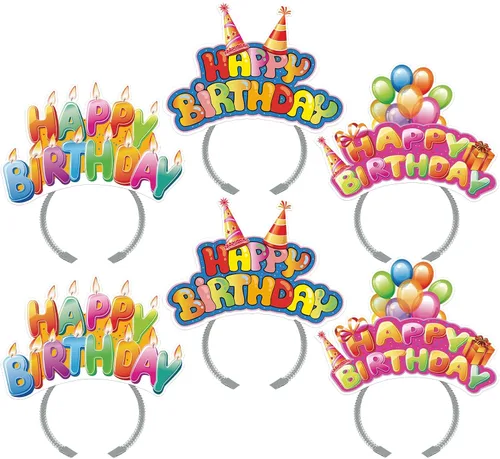 Vista 11 de KKBES Diademas de feliz cumpleaños, sombreros de papel para fiesta de cumpleaños, 3 patrones para niños y adultos que celebran cumpleaños