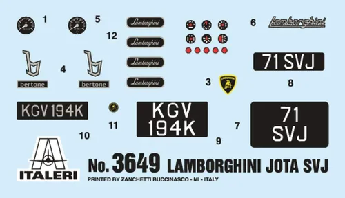 Vista 4 de Italeri 3649 Modelo de plástico para montar el coche Lamborghini Miura Jota Svj- Modelo Kit Escala 1:24