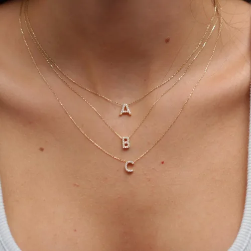 Vista 4 de Initial Necklaces for Women, 14K Gold Plated Letter Necklace Dainty Gold Choker Necklaces for Women Trendy Name Necklace Personalized Gold Jewelry