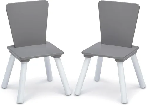 Vista 6 de Delta Children - Juego de 4 piezas para cuarto de juegos para niños pequeños, gris/blanco