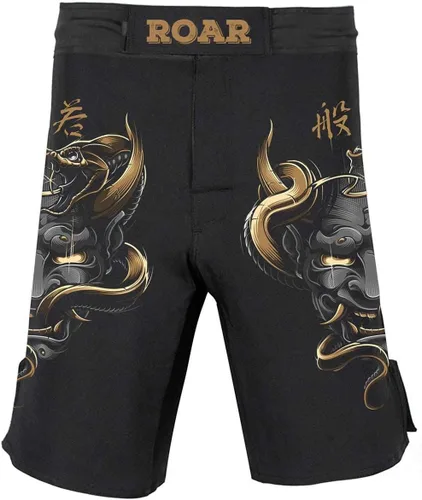 Vista 15 de O2TEE Pantalones cortos de lucha MMA para hombre, serie Roar, BJJ, No Gi, Grappling, Jiu Jitsu Onda abstracta