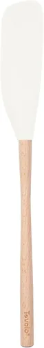 Vista 7 de Tovolo Rascador de tarro de núcleo flexible con mango de madera, espátula larga de silicona para tarros de gelatina de mantequilla de maní, Carbón
