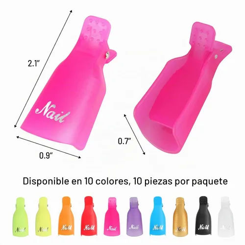 Vista 2 de 10 piezas de plástico acrílico Nail Art Soak Off Cap Clip UV Gel removedor de esmalte herramienta de envoltura de gel removedor de esmalte de uñas
