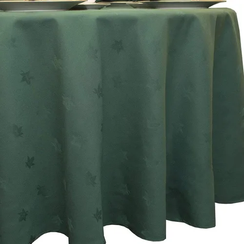 Vista 4 de Servilletas de tela jacquard con dobladillo enrollado verde sólido - Juego de cuatro