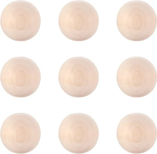 Vista 9 de Craftdady 50 bolas de madera redondas naturales de 0.748-0.787 in de 3/4 pulgadas de madera dura sin terminar, esferas decorativas de madera sin