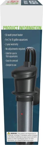 Vista 3 de GloFish Calentador sumergible de 50 vatios, para acuarios de hasta 10 galones, certificado UL, negro
