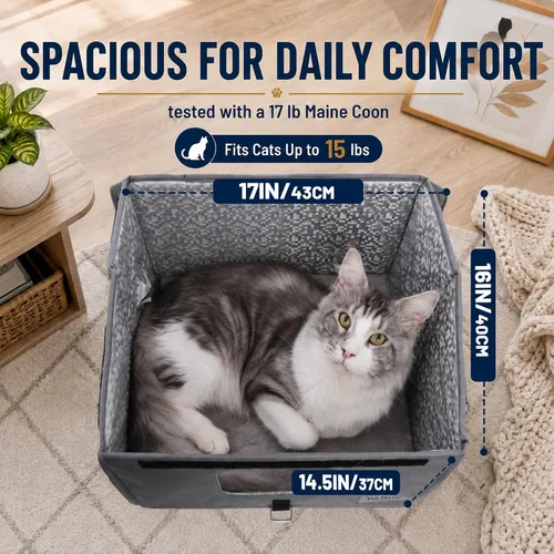 Vista 4 de Casa para gatos al aire libre resistente a la intemperie para primavera y verano, refugio portátil para gatos callejeros, sin instalación, plegable