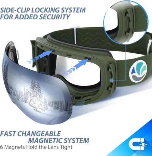 Vista 5 de VANRORA Juego de casco y gafas de esquí – Casco de snowboard con control de clima, lentes intercambiables, para hombres y mujeres