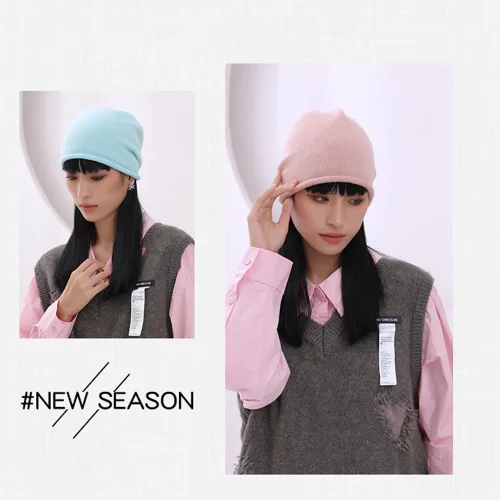 Vista 5 de Awjcsv Gorro holgado para mujer, gorro de lana con calavera de invierno, gorro de lana suave, cálido y elástico