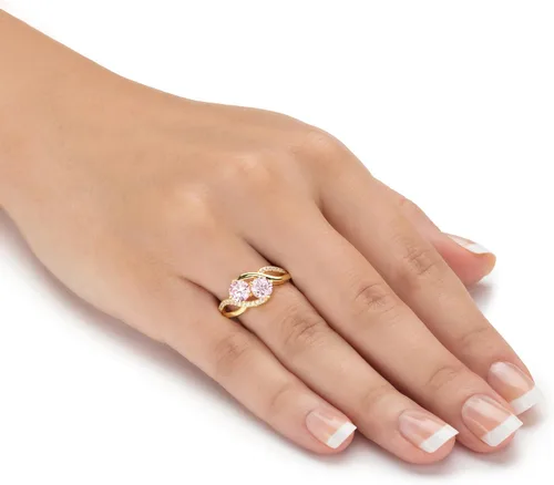 Vista 3 de PalmBeach Yellow Gold-plated Multi Color Simulated Gemstone and Cubic Zirconia 5 Piece Ring Set