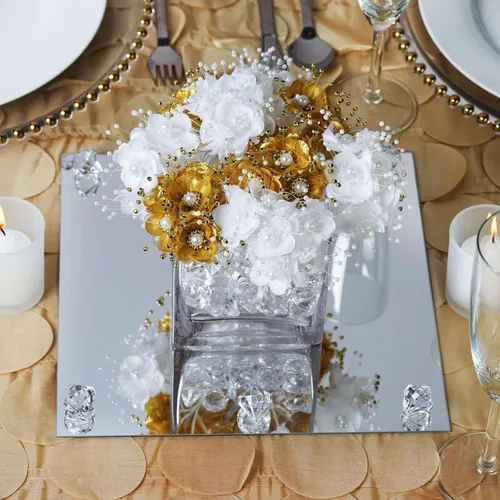Vista 11 de Efavormart - Espejo cuadrado de cristal de 8 pulgadas, decoración de mesa para bodas, fiestas, centros de mesa, 6