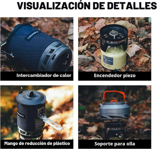 Vista 7 de Estufa portátil Fire-Maple Star X2 Pro para mochileros y campamentos - Herramienta de cocina de campamento rápida, compacta y eficiente para Negro