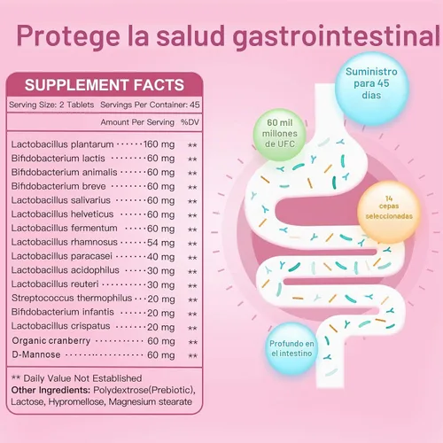 Vista 4 de NATURE TARGET Probióticos para mujeres, probióticos para hombres, probióticos para digestivos,Vaginal,Salud de la próstata