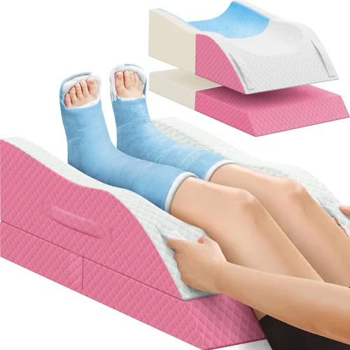 Vista 16 de Almohadas de elevación TranquilRelax para piernas después de cirugía, almohada de cuña de espuma viscoelástica ajustable para lesiones o descanso