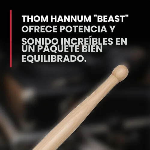 Vista 5 de Baquetas Vic Firth STH4 Corpsmaster Signature Snare Thom Hannum Beast
