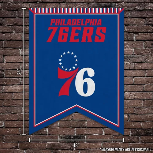 Vista 6 de Rico Industries Banderín de fieltro de balón de baloncesto NBA de 18 x 24 pulgadas