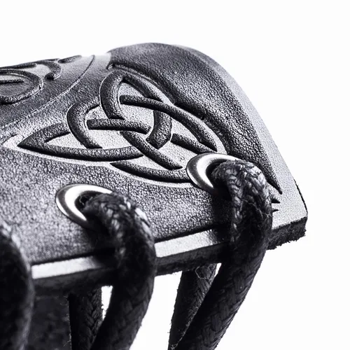 Vista 15 de 100% Genuine Leather Handmade Wrist Cuffs Bracers - LARP Gauntlet - Real Leather Wristbands - LARP Accessories Viking Cosplay Armor Bracelet