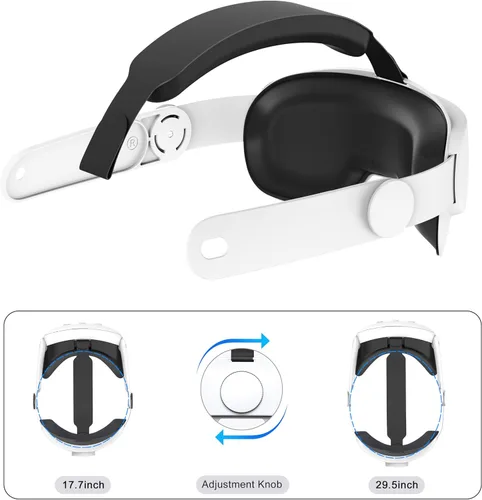 Vista 6 de Adjustable Head Strap Compatible for Meta Quest 3, Lightweight VR Headwear Bracket Holder Elite Strap Replacement for Enhanced Comfort Support and