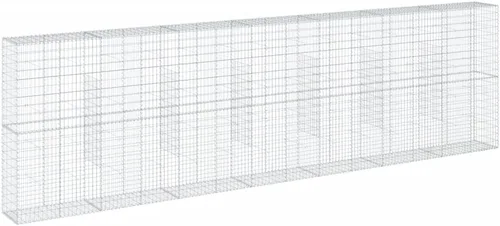 Vista 20 de vidaXL Cesta de gavión con tapa, 39.4 x 19.7 x 39.4 pulgadas, hierro galvanizado rectangular, resistente a la intemperie, montaje sin herramientas
