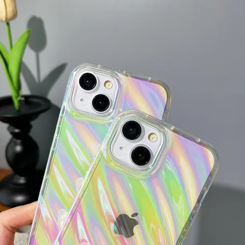 Vista 4 de Caseative Funda para iPhone 11, diseño de ondulación de agua, forma de onda, protección de lente de cámara, funda para teléfono (transparente)