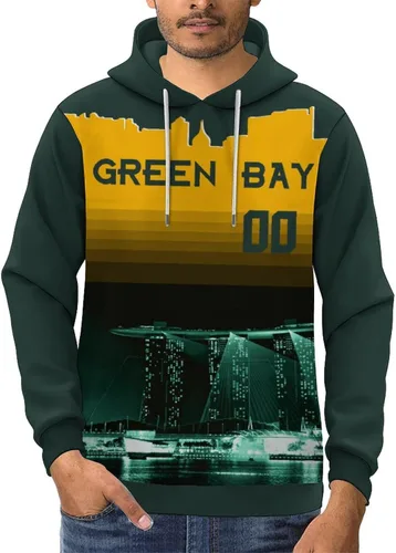 Vista 92 de Custom Football Hoodies City Night Skyline Personalized Sweatshirt Name Number Fan Gift Pullover for Men Women Youth
