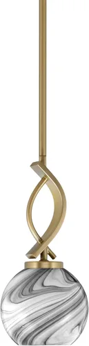 Vista 34 de Toltec Lighting Cavella Stem Colgado Mini colgante, acabado grafito, vidrio de muselina blanca de 4 pulgadas